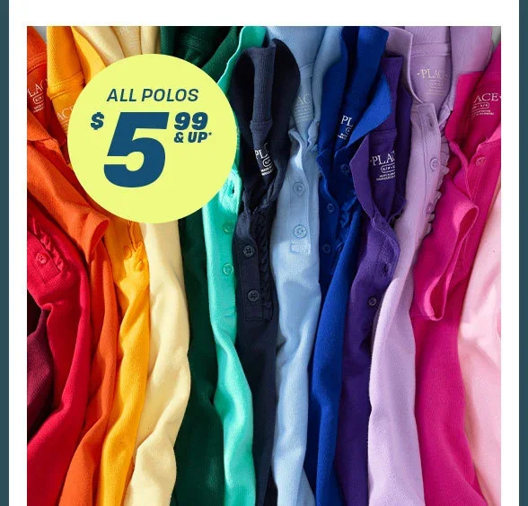 \\$5.99 & Up All Polos