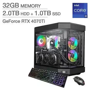 iBUYPOWER Y60 Gaming Desktop with 13th Gen Intel Core i9 Processor and GeForce RTX 4070Ti Graphics