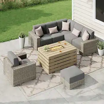 Sirio Eden 8-Piece Seating Set with Fire Table