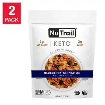 NuTrail Keto Nut Granola Blueberry Cinnamon, 2-Pack (22 oz each)