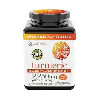 youtheory Turmeric Extra Strength Formula 2,250 mg, 210 Capsules