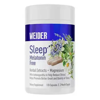 Weider Sleep Melatonin Free Sleep Aid, 120 Capsules