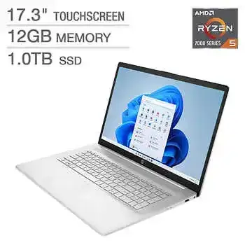 HP 17.3-inch Touchscreen Laptop with AMD Ryzen 5 Processor