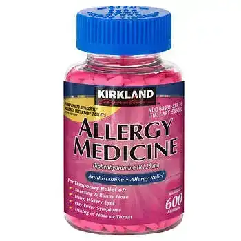Kirkland Signature Allergy Medicine 25 mg, 600 Minitabs