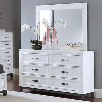 Norah Dresser and Mirror, White