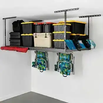 SafeRacks 4' x 8' Overhead Garage Storage Rack and Accessories Kit