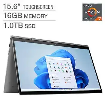 HP ENVY x360 15.6-inch Touchscreen 2-in-1 Laptop with AMD Ryzen 7 Processor