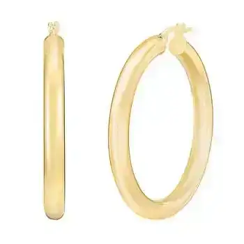 18kt Yellow Gold High Polish Hoop Earrings