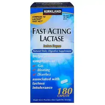 Kirkland Signature Fast Acting Lactase, 180 Caplets