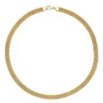 14kt Tri Color Gold Rope Necklace