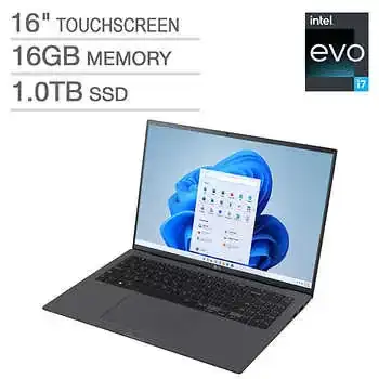 LG gram 16-inch Intel Evo Platform TouchScreen Laptop with 13th Gen Intel Core i7 Processor