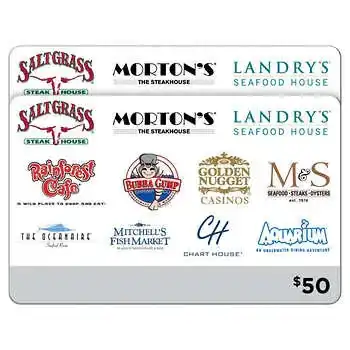 Landry's Multi-Brand Restaurants & More, Two \\$50 eGift Cards (\\$100 Value) (71 Restaurants)