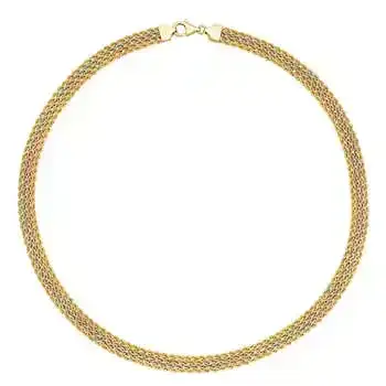 14kt Tri Color Gold Rope Necklace