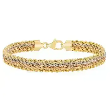 14kt Tri Color Gold Rope Bracelet