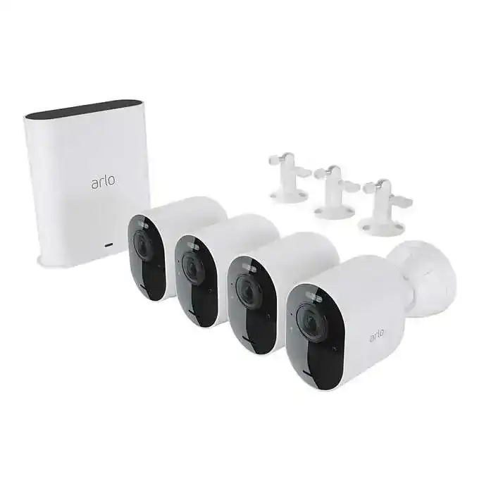 Arlo Ultra 2 Spotlight Camera Wire-Free Security System, 4-Pack