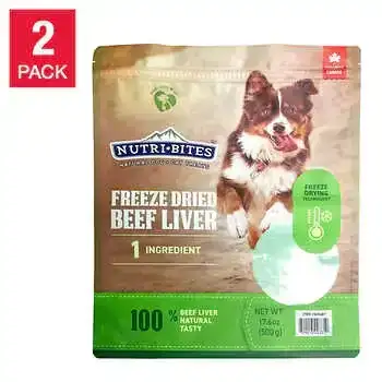 Canature NutriBites Freeze Dried Beef Liver Dog and Cat Treat 17.6oz, 2-Pack