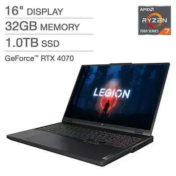 Lenovo LEGION 5 Pro 16-inch Gaming Laptop with AMD Ryzen 7 Processor and GeForce RTX 4070 Graphics