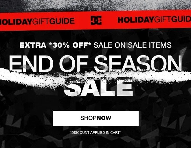 End of season sale. Extra 30% off sale on sale items. [Shop Now]