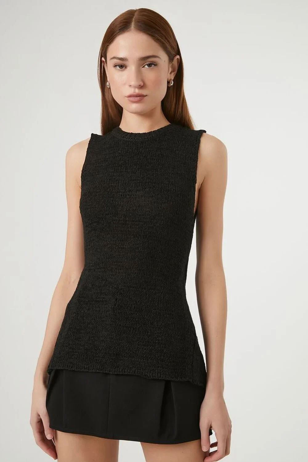 Tie-Back Sweater-Knit Tank Top