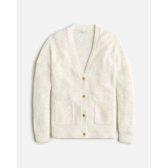 V-neck cotton-blend cardigan sweater