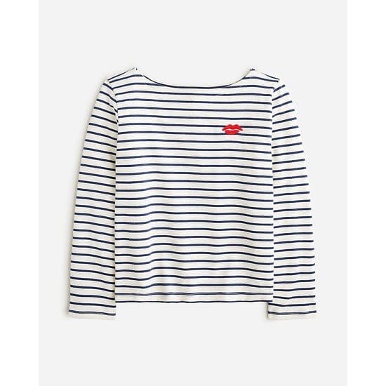 Classic mariner cloth boatneck T-shirt with embroidery