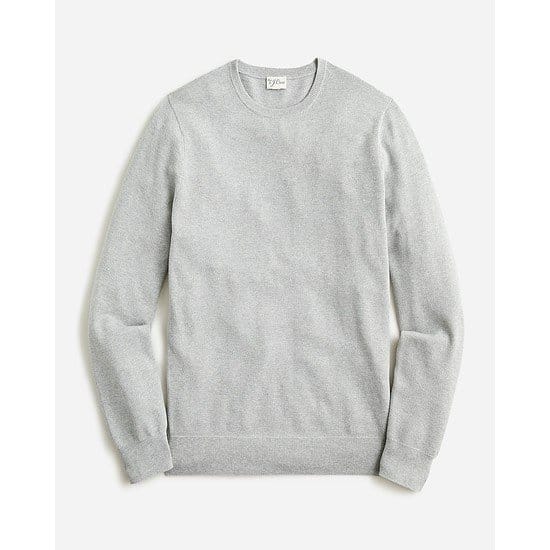 Cotton piqué-stitch crewneck sweater