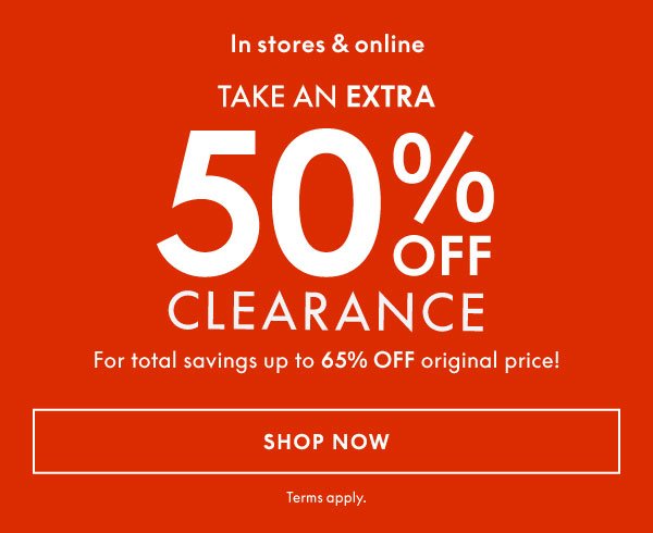 Shop Clarance 50% Off