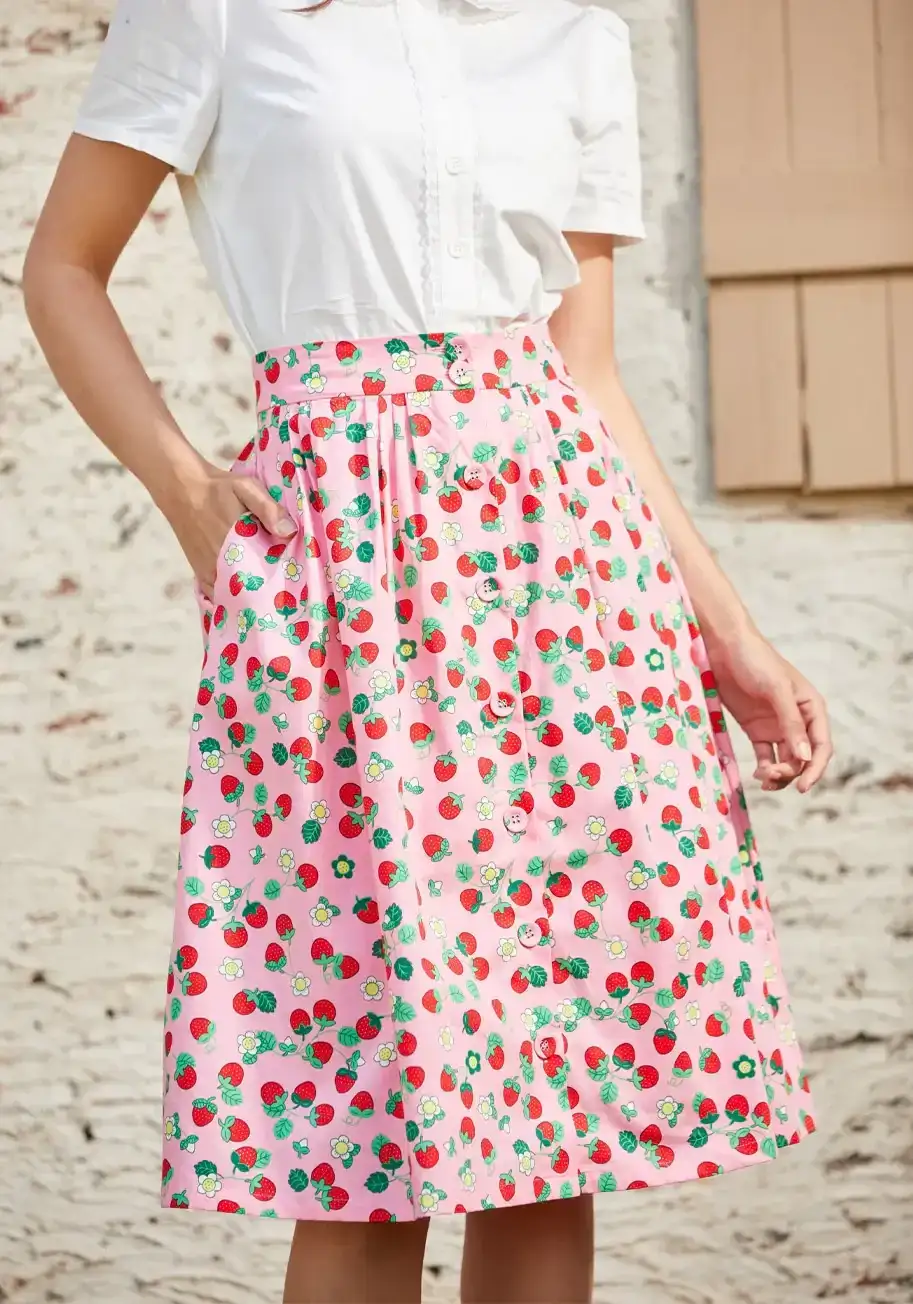 Image of Berries & Blossoms A-Line Skirt