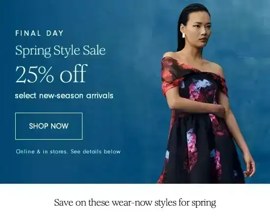 25% off select new season arrivals