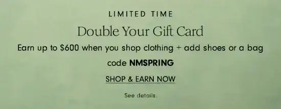 Double your gift card! Shop & Earn Now