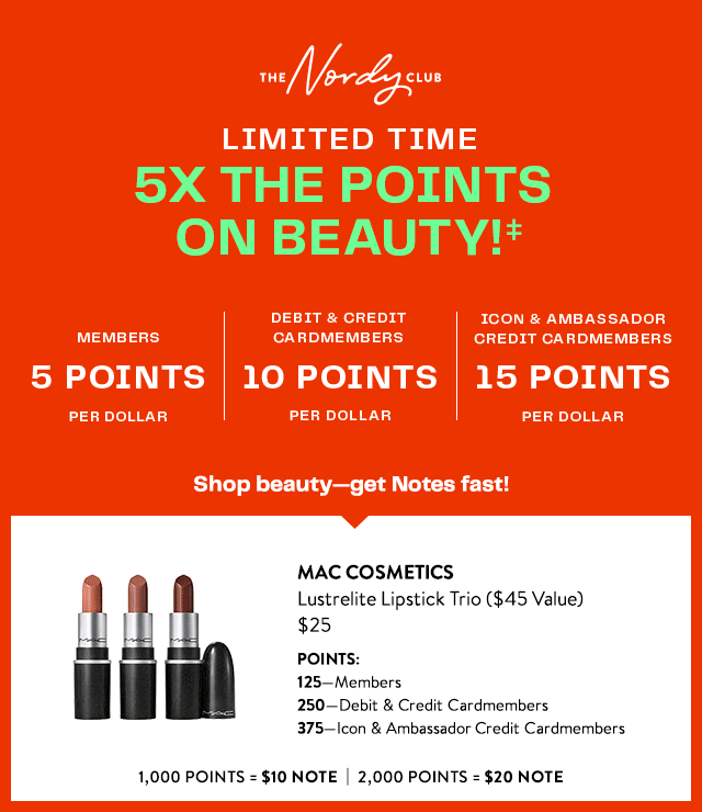 Limited Time | 5X the Points on Beauty‡