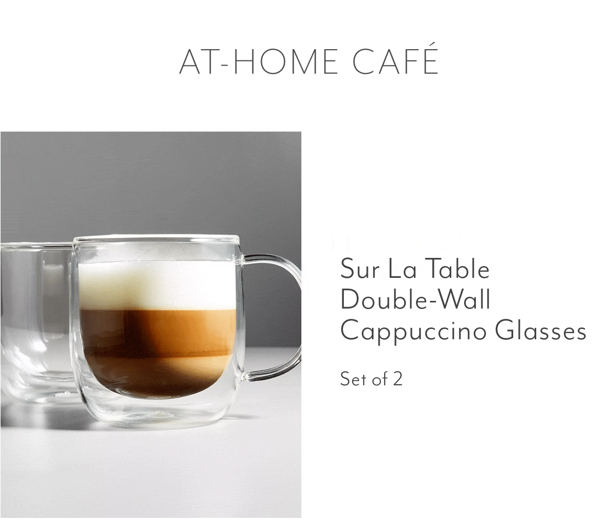 Sur La Table Double-Wall Cappuccino Glasses, Set Of 2