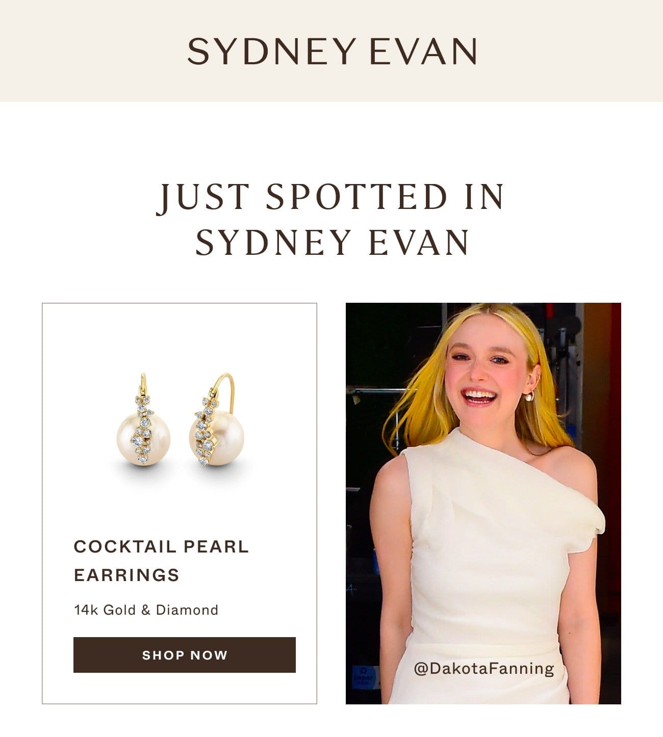 Sydney Evan Cocktail Pearl Earrings - Dakota Fanning