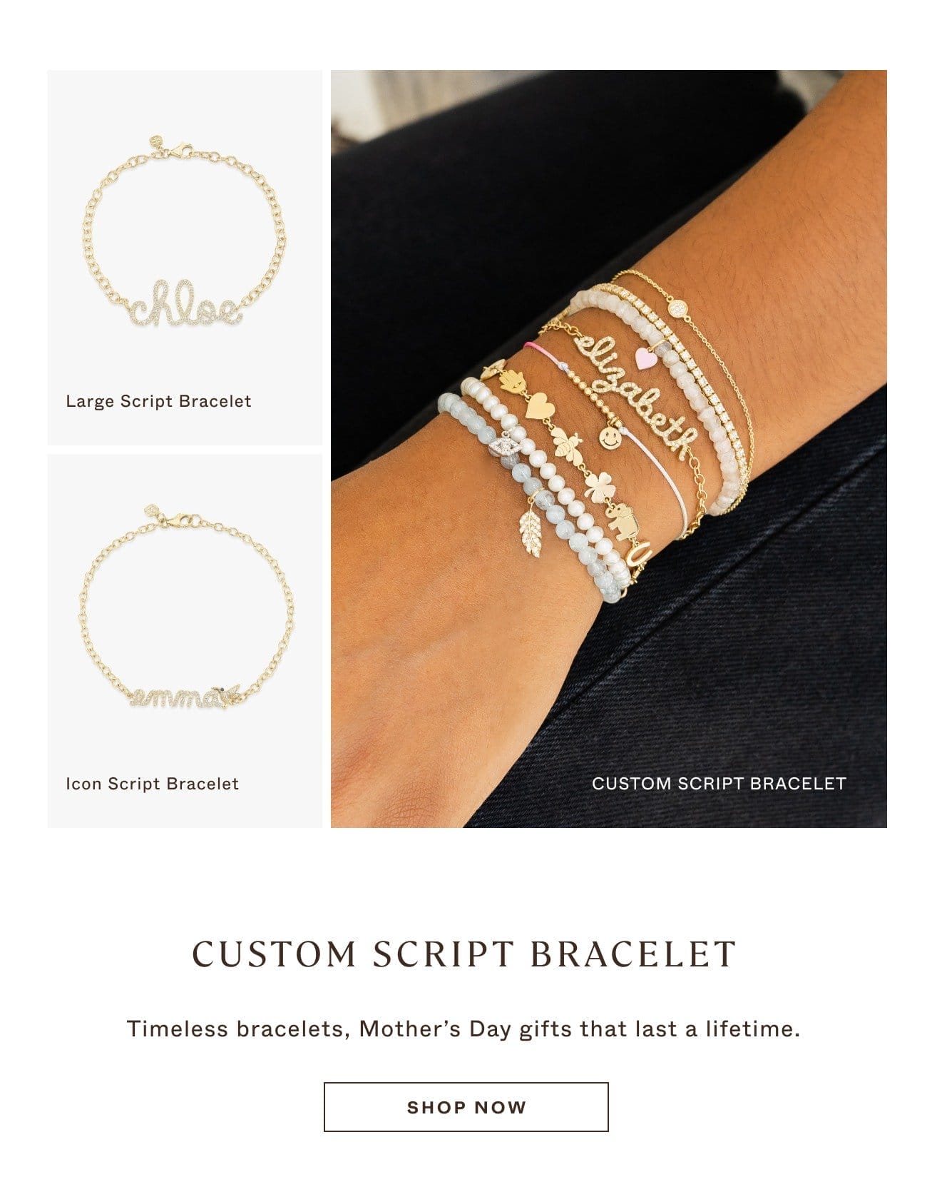 Sydney Evan Custom Script Bracelet Collection