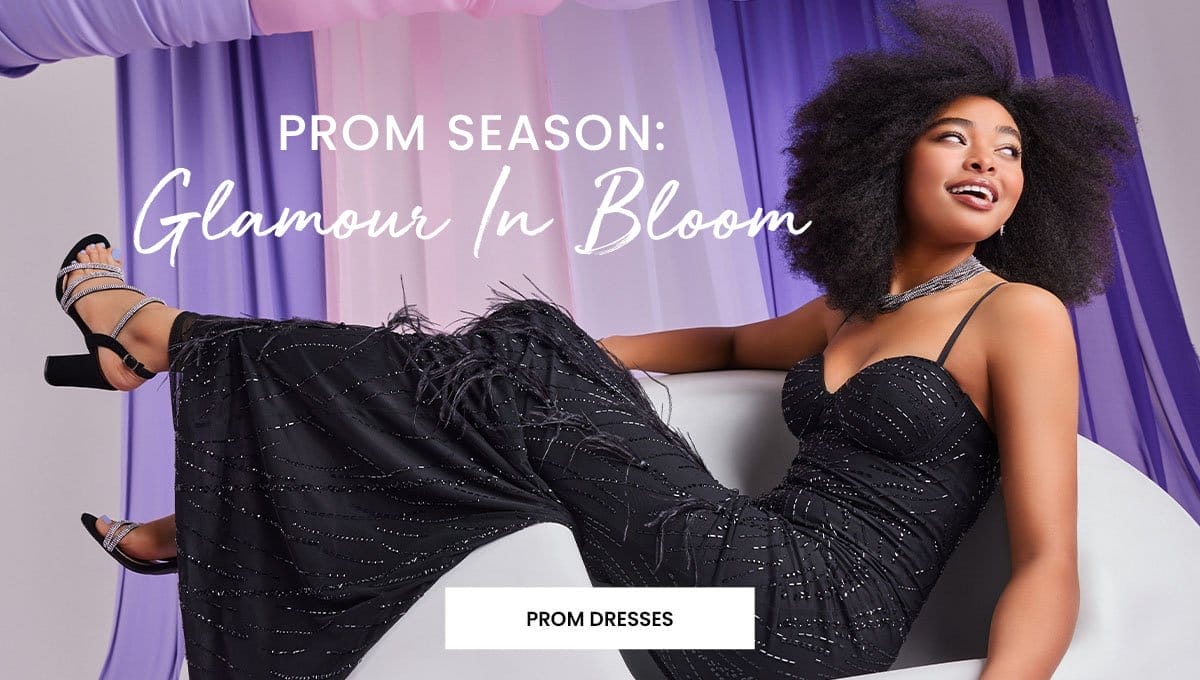 Prom Season: Glamour In Bloom. Prom Dresses. Banner