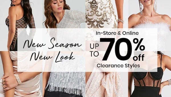 New Season, New Look. Up to 70% Off Clearance Styles In-Store & Online. Markdowns Banner