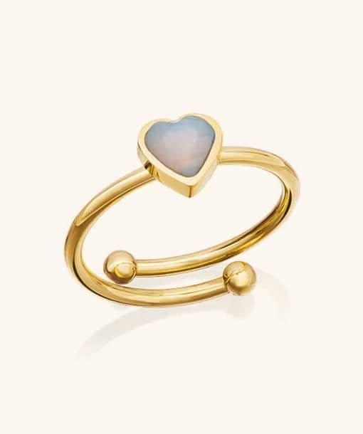Mini Heart Birthstone Ring