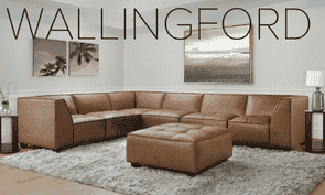 Wallingford 7-Piece Modular Leather Sectional with Ottoman