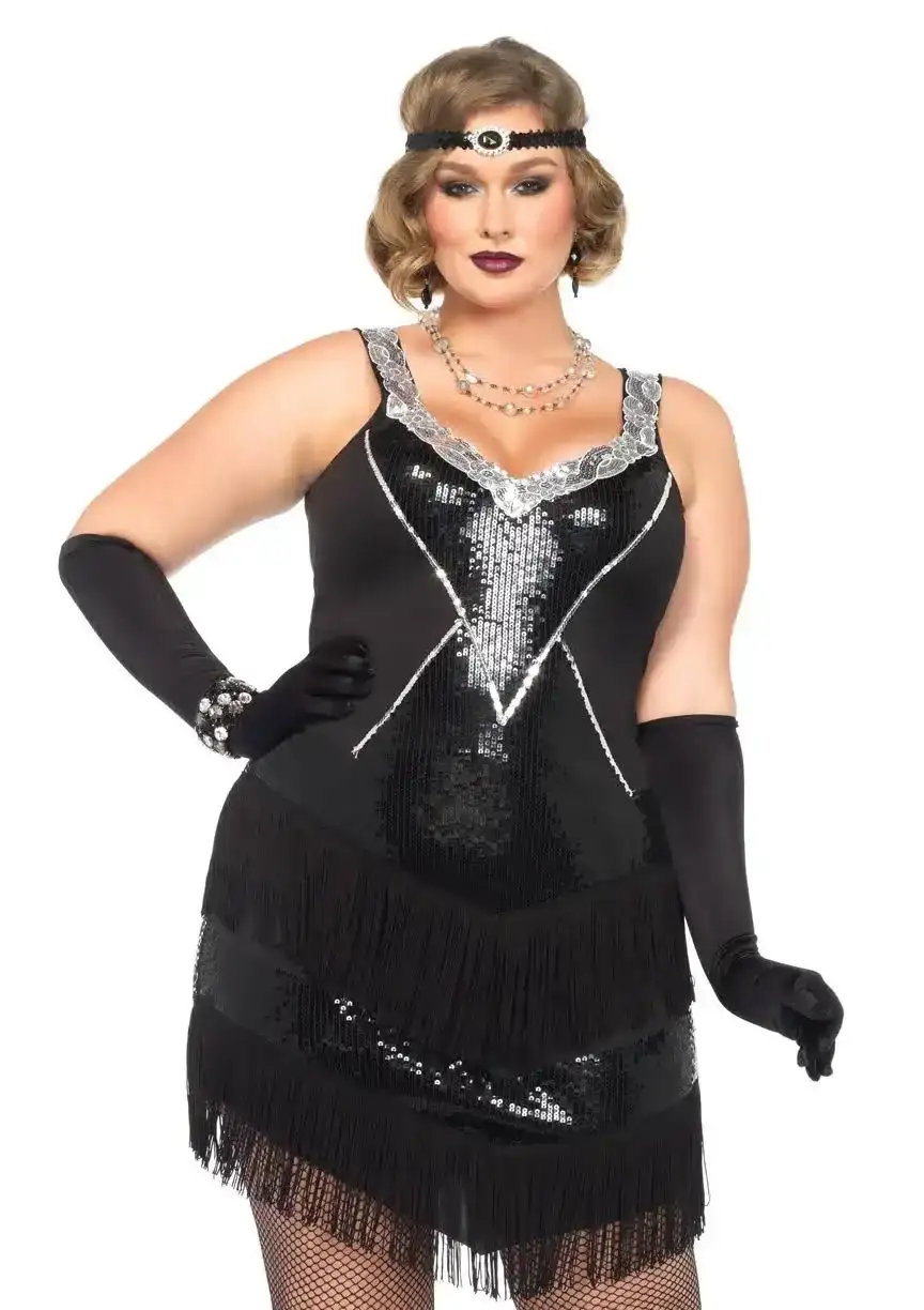 Plus Glamour Flapper Women's Costume