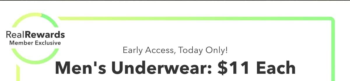 Early Access, Today Only! Men's Underwear: \\$11 Each