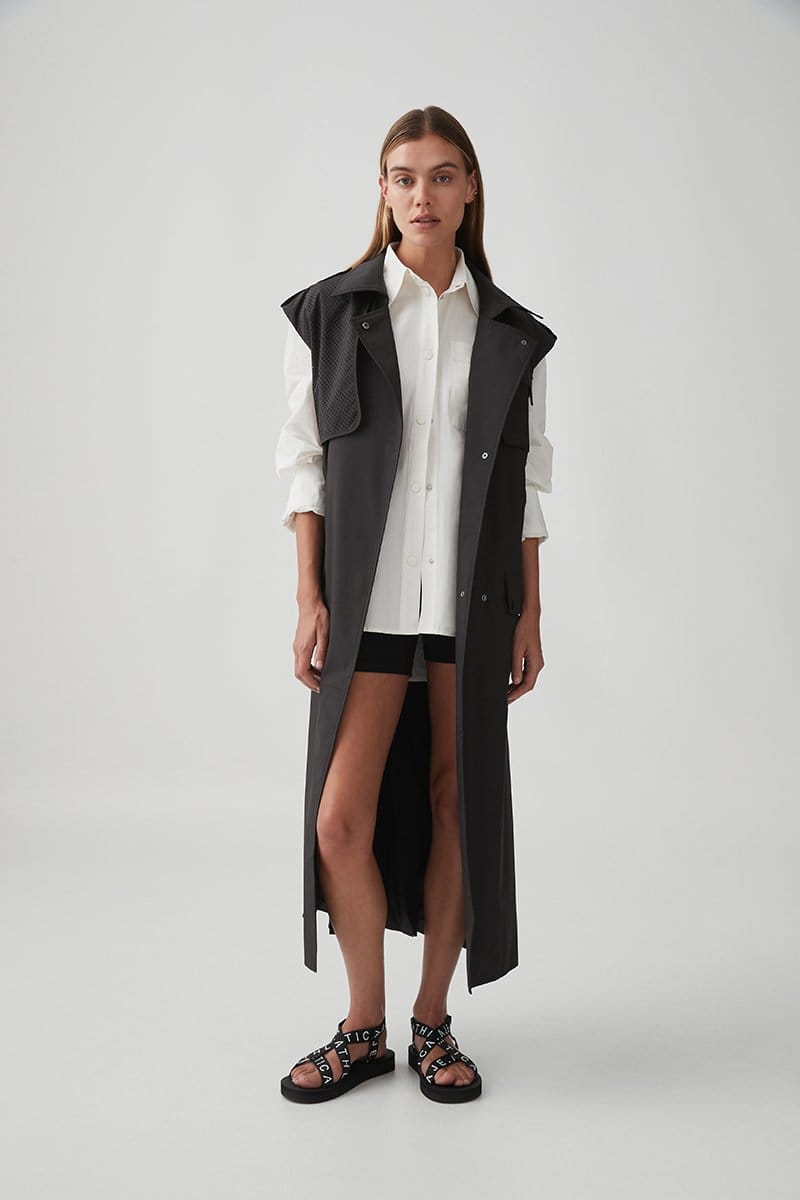 Sleeveless Belted Trench 703
