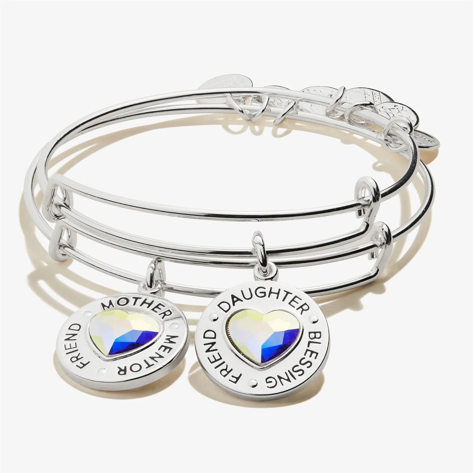 Mother Daughter Charm Bangles, Set of 2