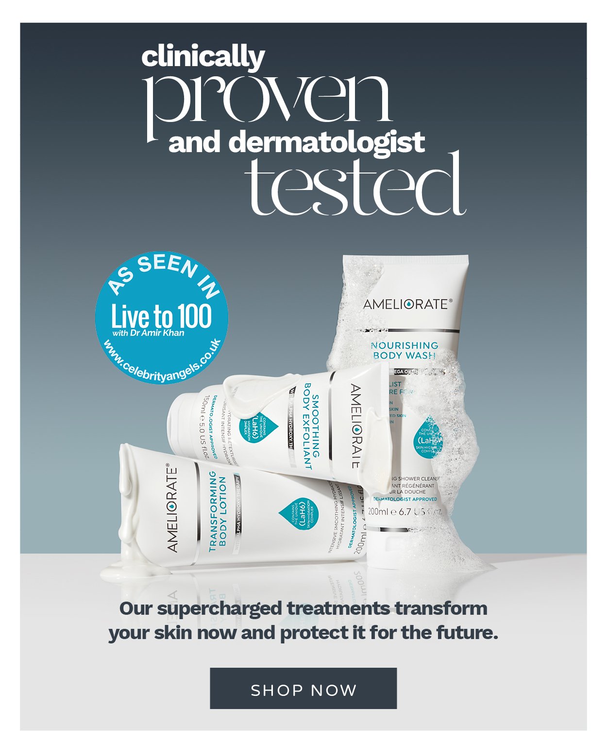 Ameliorate products as seen in live to 100 magazine