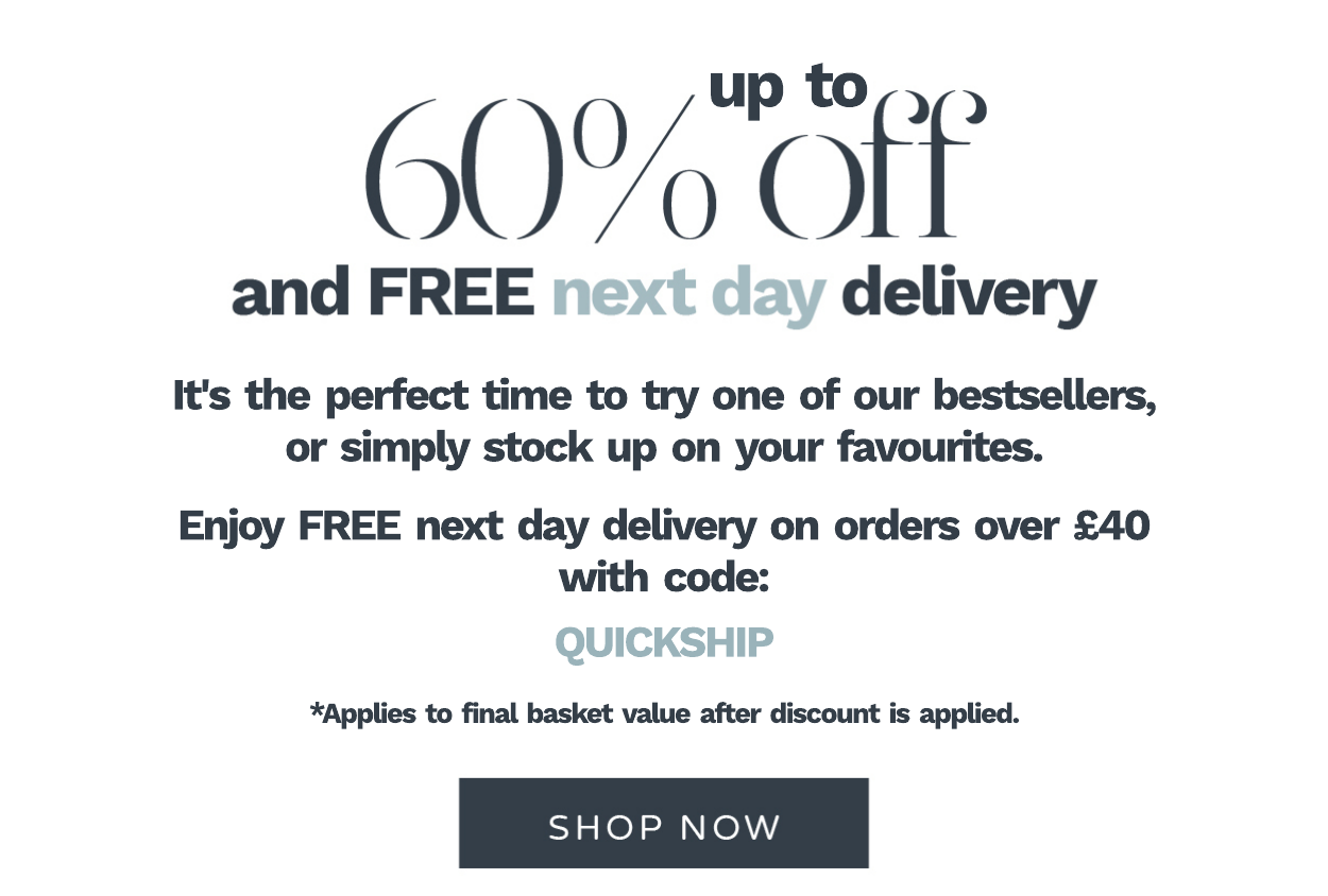 Free next day delivery with orders over forty pounds