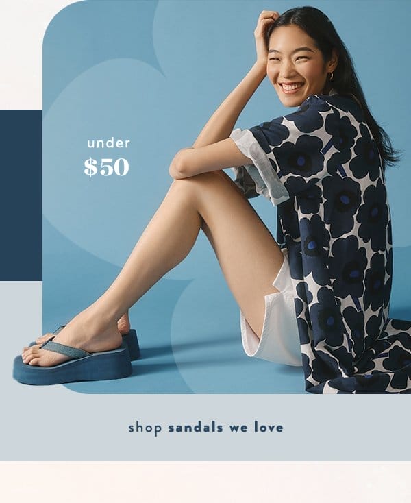 under \\$50 shop sandals we love