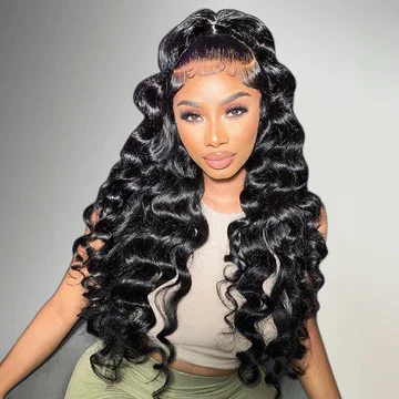 Loose Wave 6x5/13x4 Easy-Wear Lace Frontal Human Hair Wig Natural Black Color