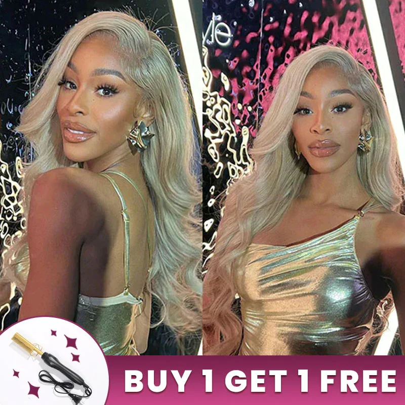 Ombre Ash Blonde Highlight Blonde #20 Color Wigs Wavy #613 Colored 3D Come Cap 13x4 Lace Front Human Hair Wig