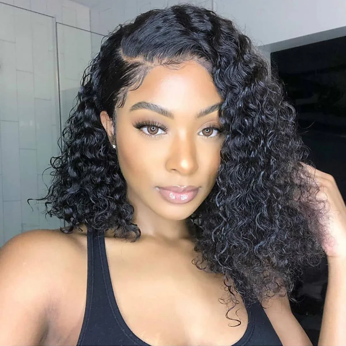 Deep Wave Lace Frontal Short Cut Bob Wig - 13x6/13x4 Lace Human Hair 210% Density