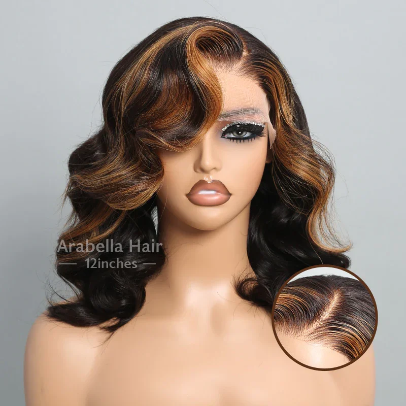 Double Drown 6-Inch Deep 6x5 Glueless Lace #30 Highlight Color Loose Body Wave Bob Style Upgraded 3D Cap C Part Human Hair Wig