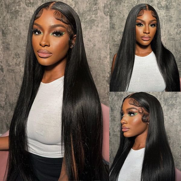 30" 6x5 Glusless Lace Closure Easy-Wear Upgrade Lace Straight Natural Black Beginner-Friendly Wigs